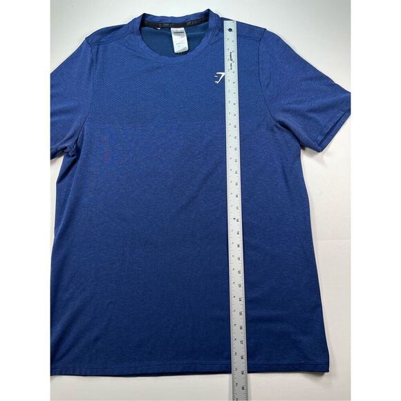 Gymshark Men Arrival Short Sleeve Blue Performance Tees with Logo Size Large EUC - Picture 6 of 8